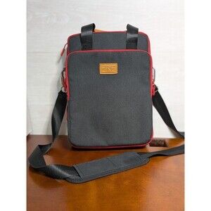 ZINZ Slim Laptop Messenger Bag Case Tech Organizer Shoulder Strap RARE Red Black